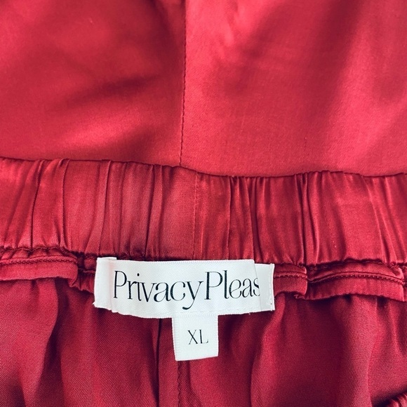 Privacy Please Satin Pajama Pant Revolve Cloe Lounge Pant in Merlot Wide Leg XL - Picture 5 of 6